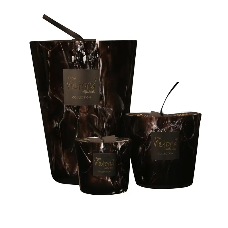 Geurkaars Victoria with Love " Marble Zwart "