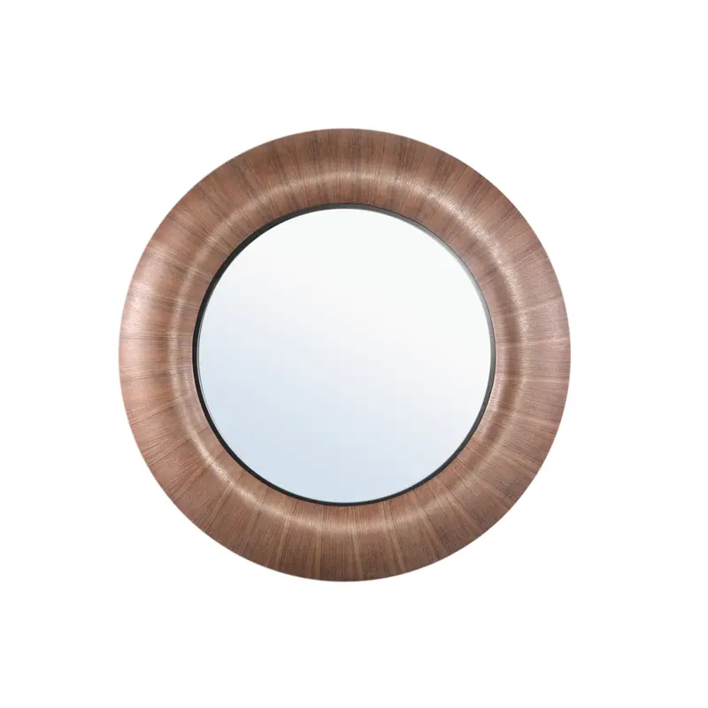 Gezzy Natural Wooden Mirror Thick Frame Round 110.5x5.5x110.5cm PTMD