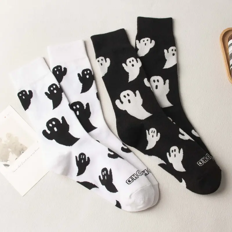 Ghost Pattern Crew Socks (2 Colours)
