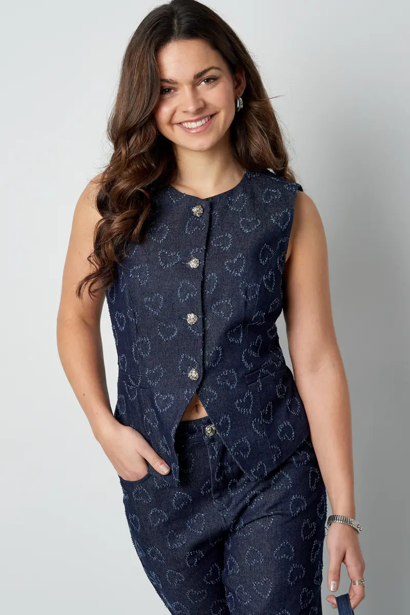 Gilet met hartjes patroon