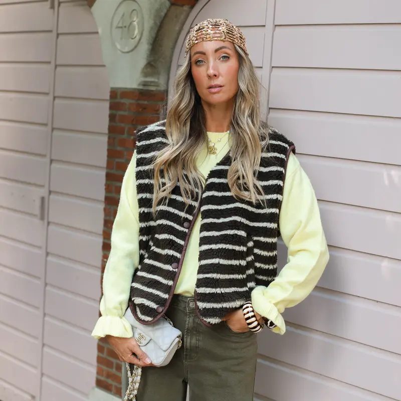 Gilet strepen Brown White