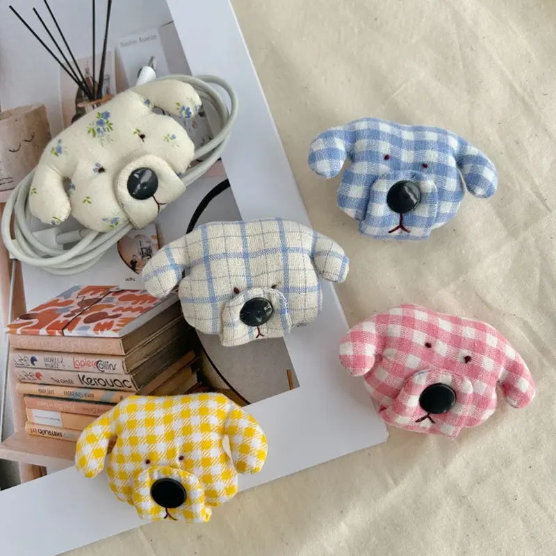 Gingham Puppy Face Wire Organiser