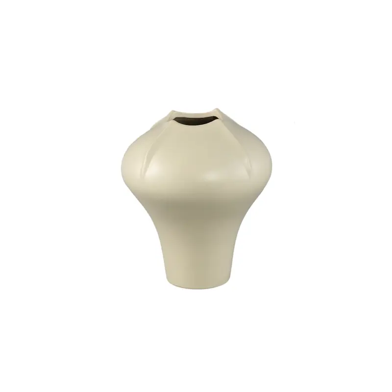 Ginos Cream Matt Ceramic Organic Bulb Vase S PTMD