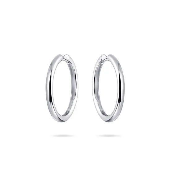 Gisser Jewels - Oorringen gerhodineerd sterling zilver - gepolijst
