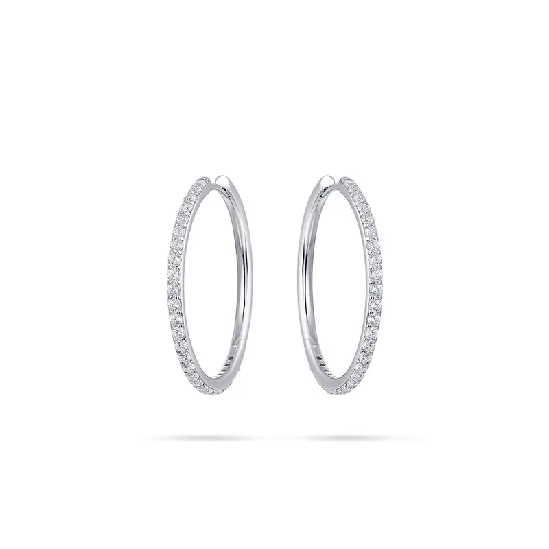 Gisser Jewels - Oorringen gerhodineerd sterling zilver - met zirconia stenen