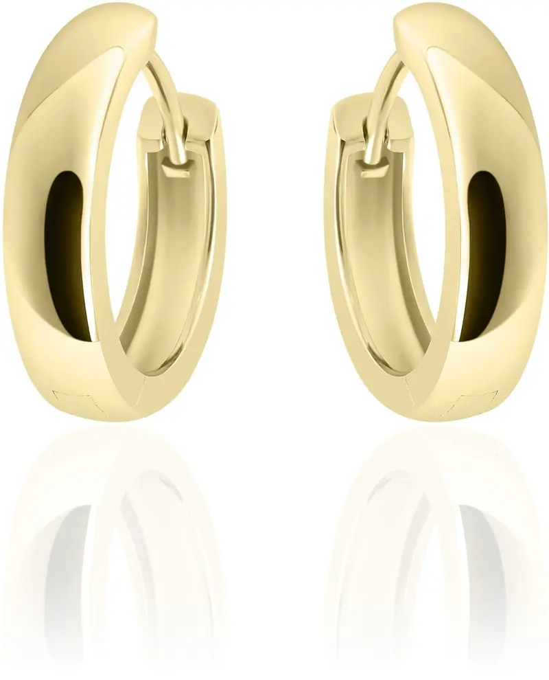 Gisser Jewels - Oorringen - Half Bol Glad Met Schanier 18mm - Geelgoud Verguld Zilver 925