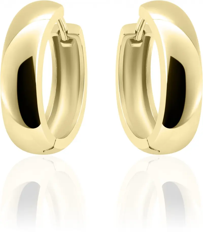 Gisser Jewels - Oorringen - Half Bol Glad Met Schanier 22mm - Geelgoud Verguld Zilver 925