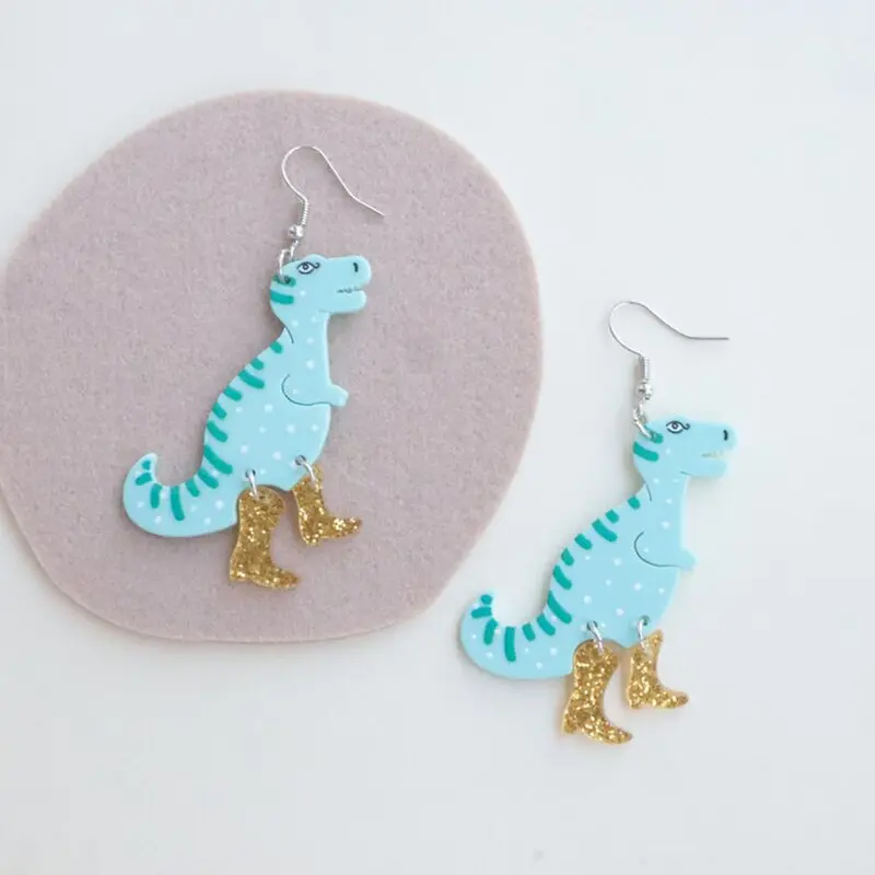 Glam Rock T-Rex Acrylic Earrings