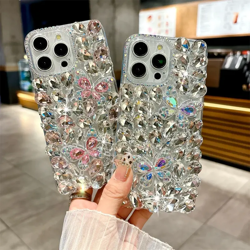 Glitter Rhinestone Butterfly Case for iPhone