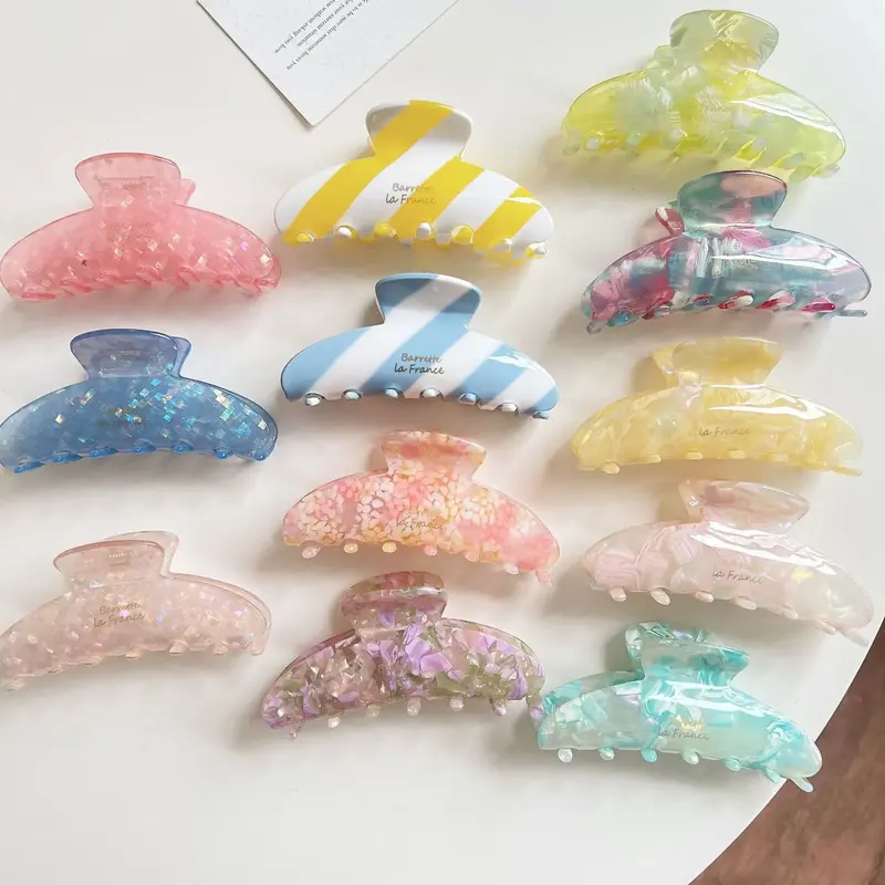 Glossy Acrylic Pastel Hair Claw
