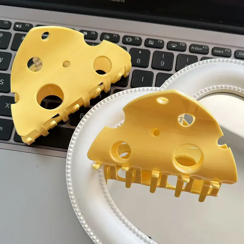 Glossy Cheese Acrylic Hair Claw Clip