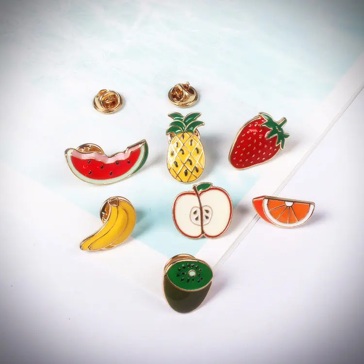 Glossy Fruit Enamel Pins (7 Designs)