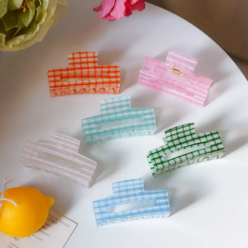 Glossy Gingham Claw Clip (6 Colours)