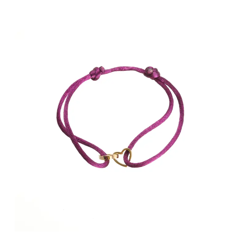 Go Dutch Label Armband 2 hartjes goud Paars