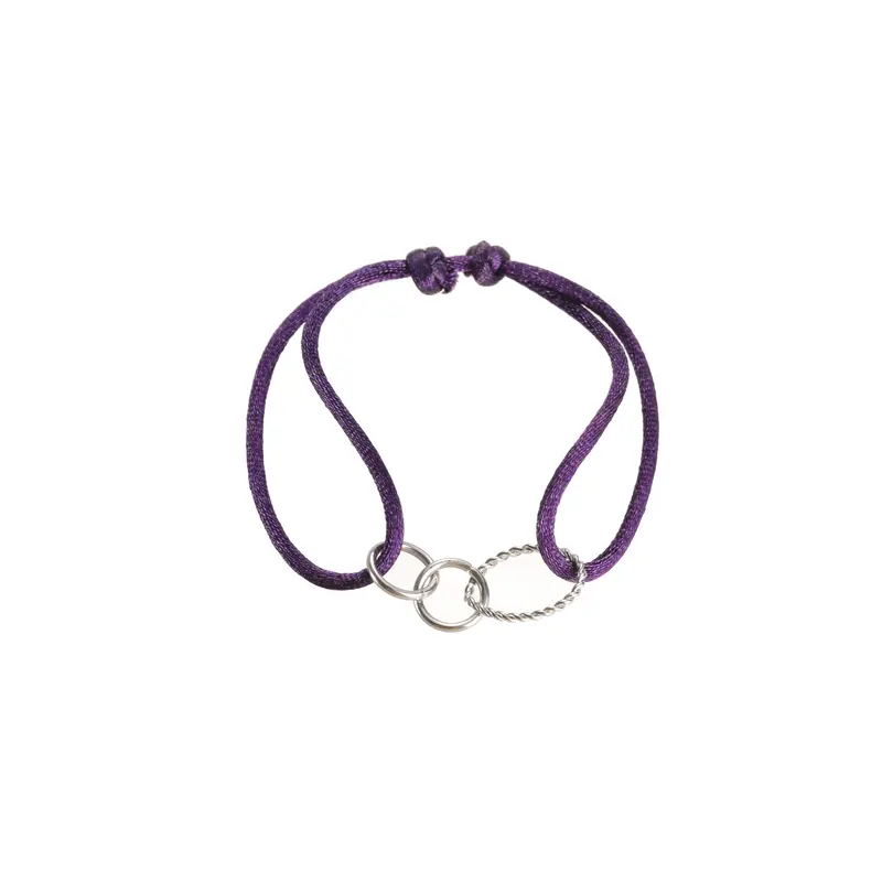 Go Dutch Label Armband 3 hoops Zilver Paars