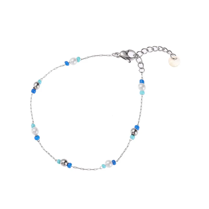 Go Dutch Label Armband Blauw groene kraal