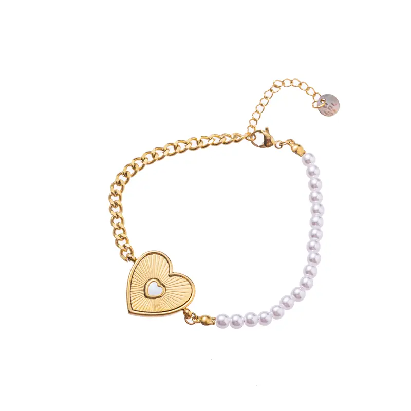 Go Dutch Label Armband (Sieraad) pearly hartje