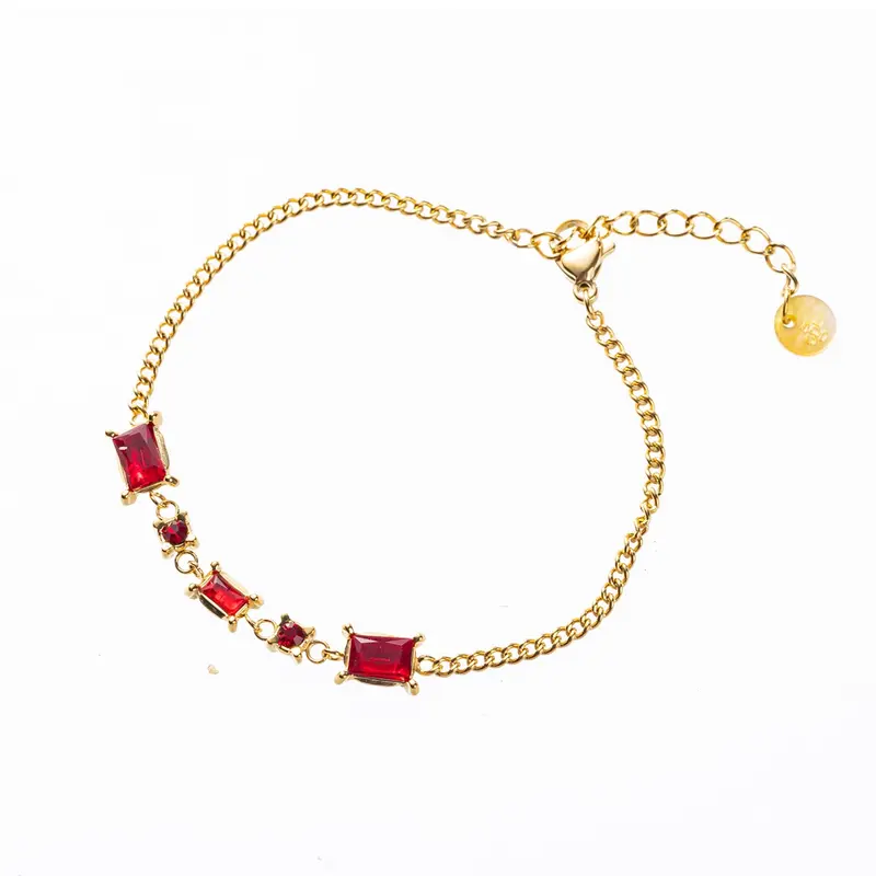 Go Dutch Label Armband (sieraad) schakel en gekleurde stenen