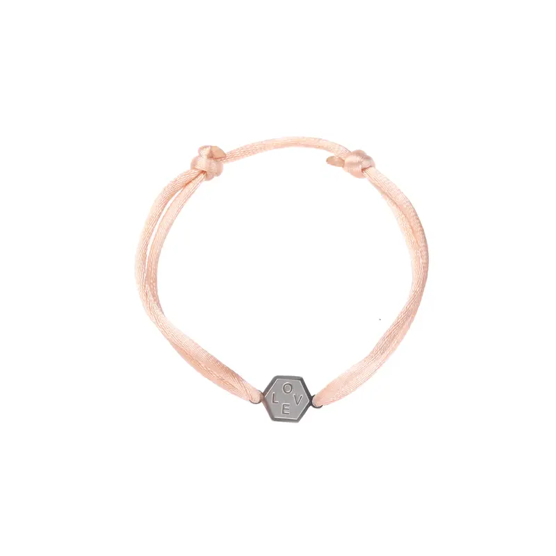 Go Dutch Label Armband touw 5 hoek love Zilver