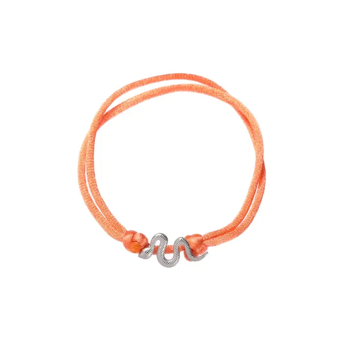 Go Dutch Label Armband touw slang Silver/Orange B2346-6