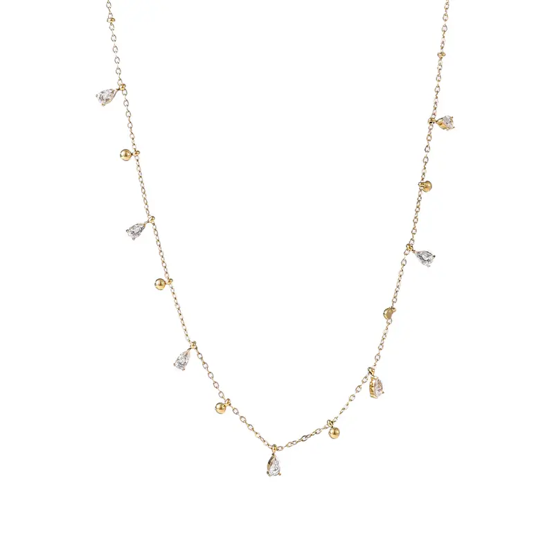 Go Dutch Label Collier Drop Stones Necklace - 42 + 6 cm