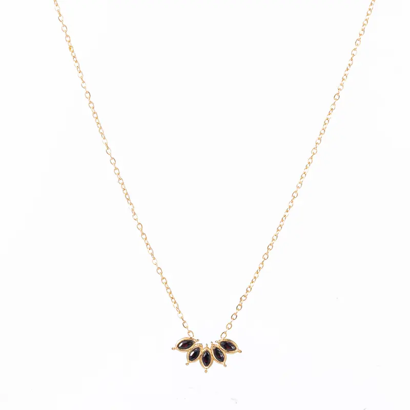 Go Dutch Label Collier waaier zwarte stenen