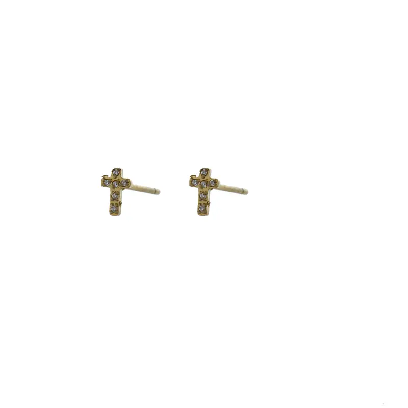 GO Dutch Label earstud cross stones