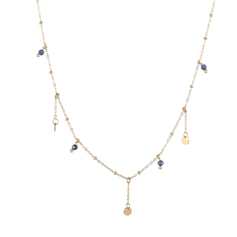 Go Dutch Label Ketting discs blauwe kralen