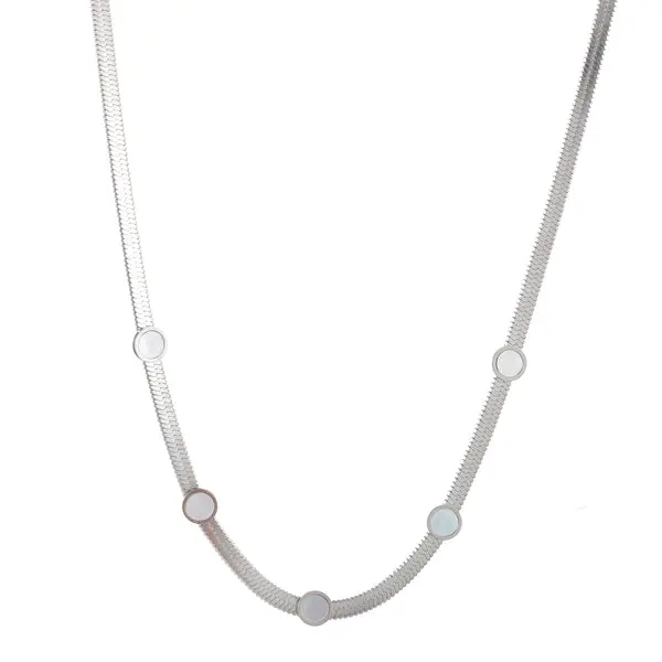 Go Dutch Label Ketting discs parelmoer slang schakel