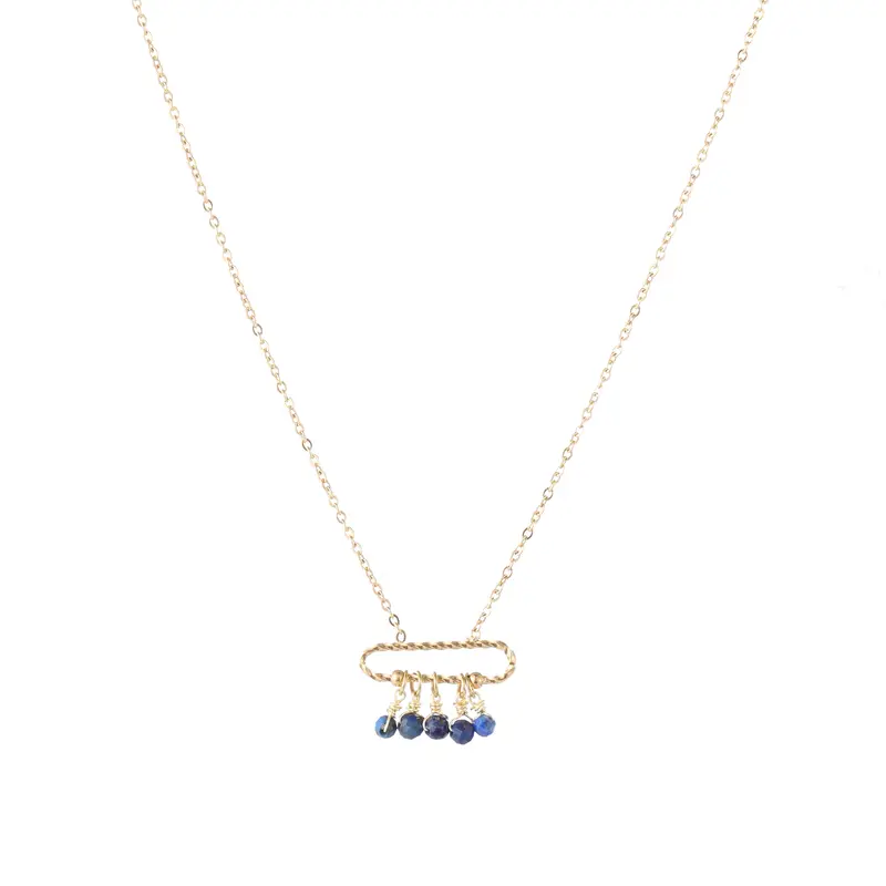 Go Dutch Label Ketting veiligheidspeld blauwe kralen