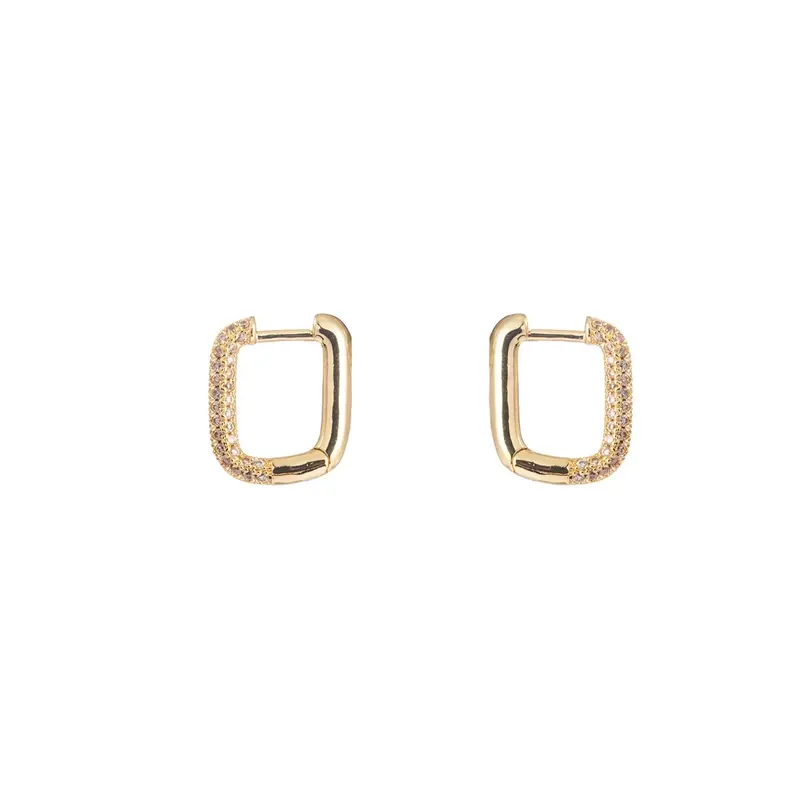 Go Dutch Label Oorbellen Ovaal Hoop steentjes