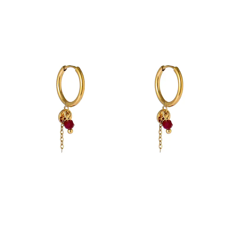 Go Dutch Label Oorhangers Small Petal Hoop - Goudkleurig
