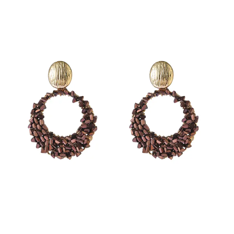 Go Dutch Label Oorhangers Square Bead Open Dangle - Goudkleurig