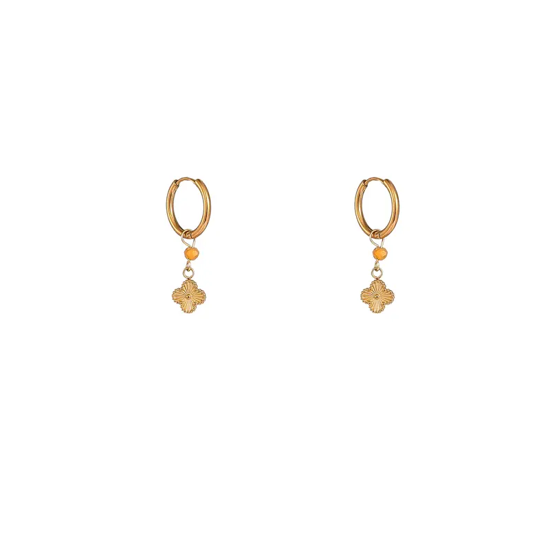 Go Dutch Label Oorhangers Subtle Clover Hoop