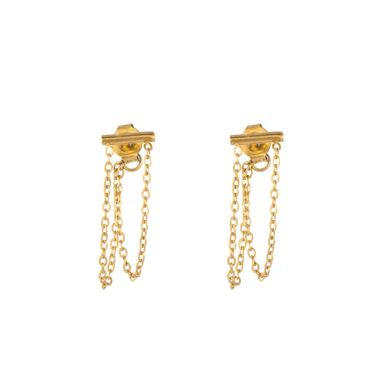 Go Dutch Label Oorknop Staafje Dubbele Ketting Zi