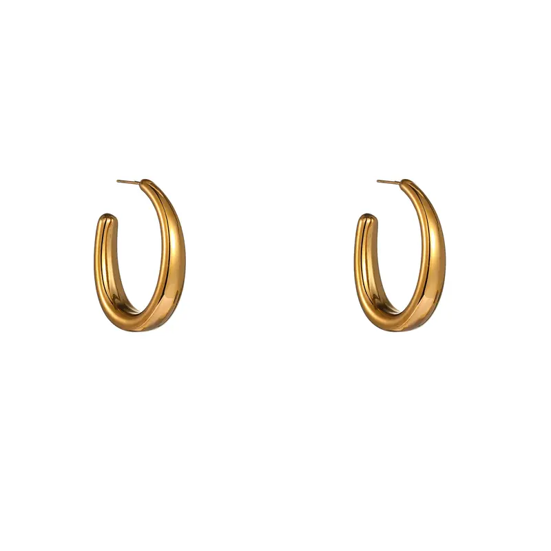 Go Dutch Label Oorknoppen Big Oval Hollow Hoop