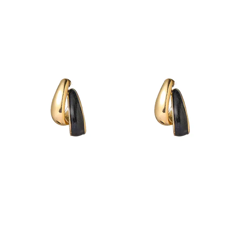 Go Dutch Label Oorknoppen Double Drop Stud - Goudkleurig