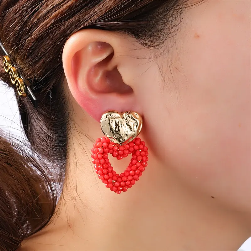 Go Dutch Label Oorknoppen double heart beads