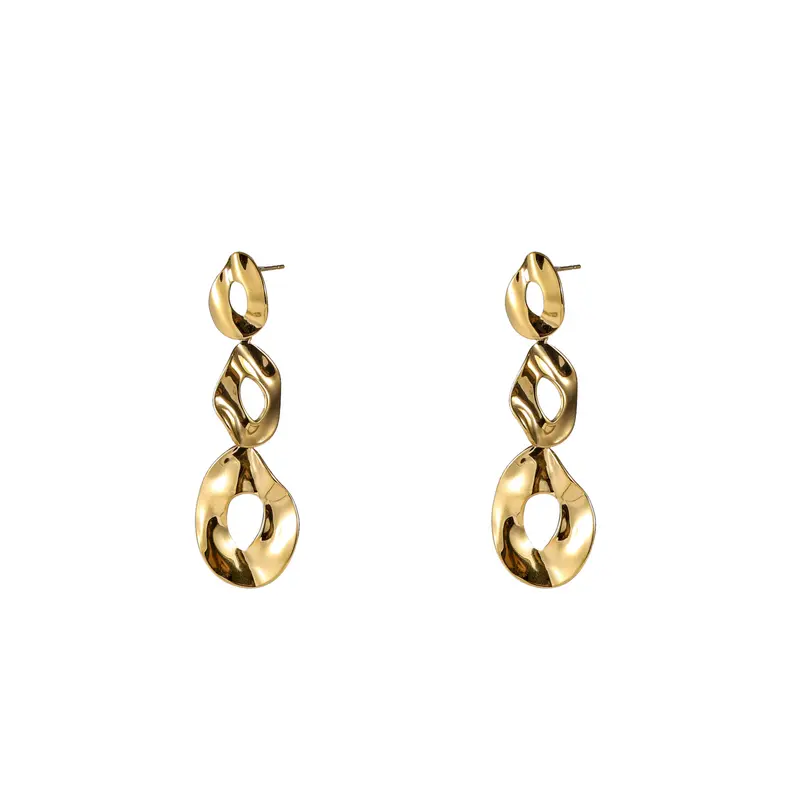 Go Dutch Label Oorknoppen Hammered Oval Dangle