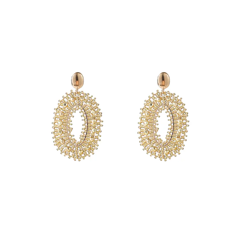 Go Dutch Label Oorknoppen Lace Beads Oval Goud