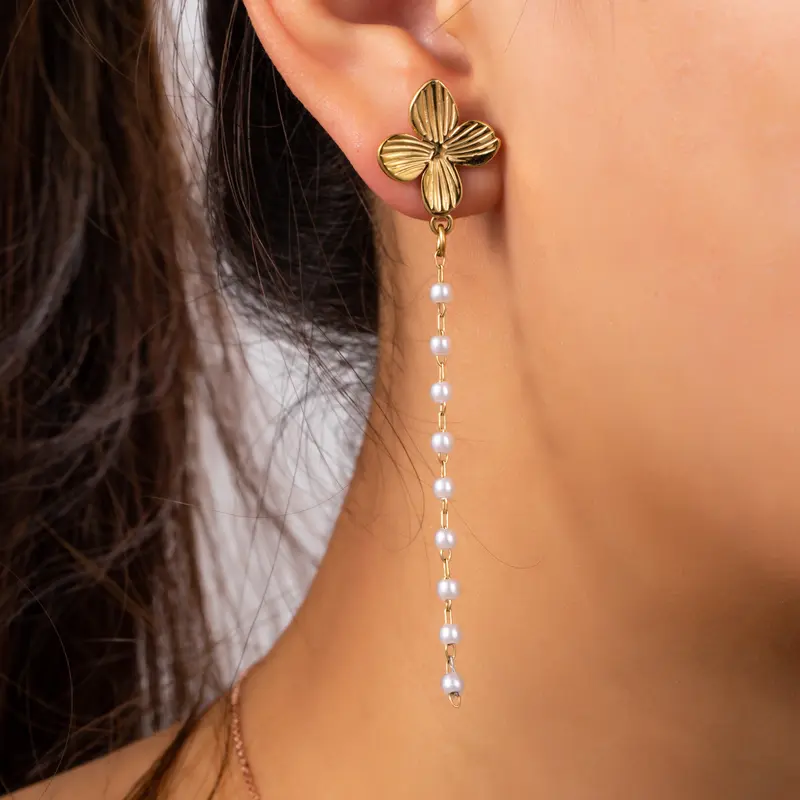Go Dutch Label Oorknoppen leaf 'n pearls