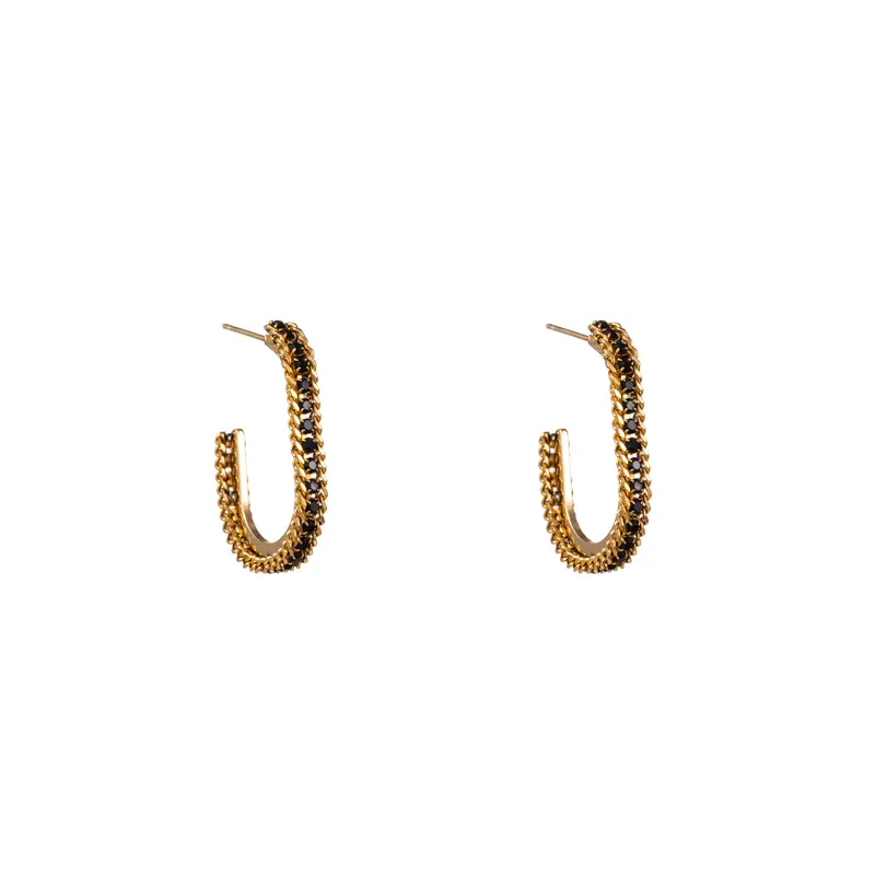 Go Dutch Label Oorknoppen roped sparkle oval