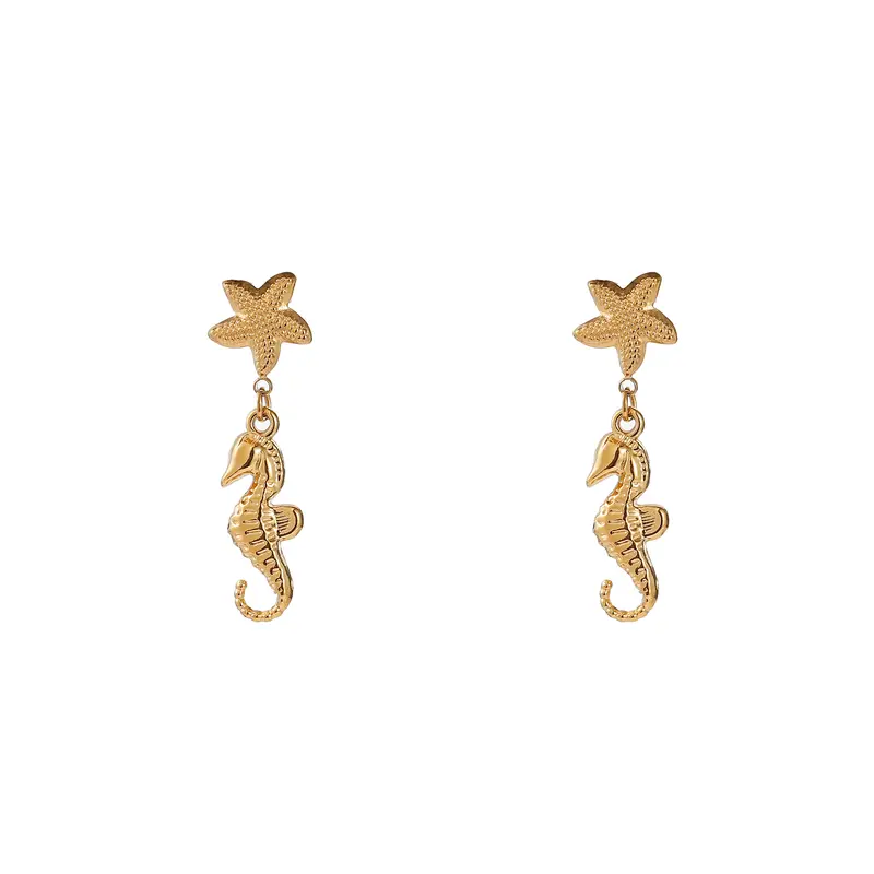 Go Dutch Label Oorknoppen SeaHorse + Starfish