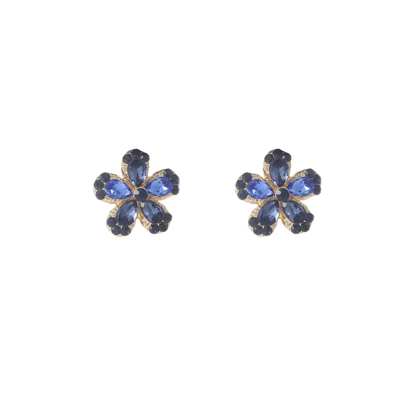 Go Dutch Label Oorknoppen Stone Flower Stud Goud
