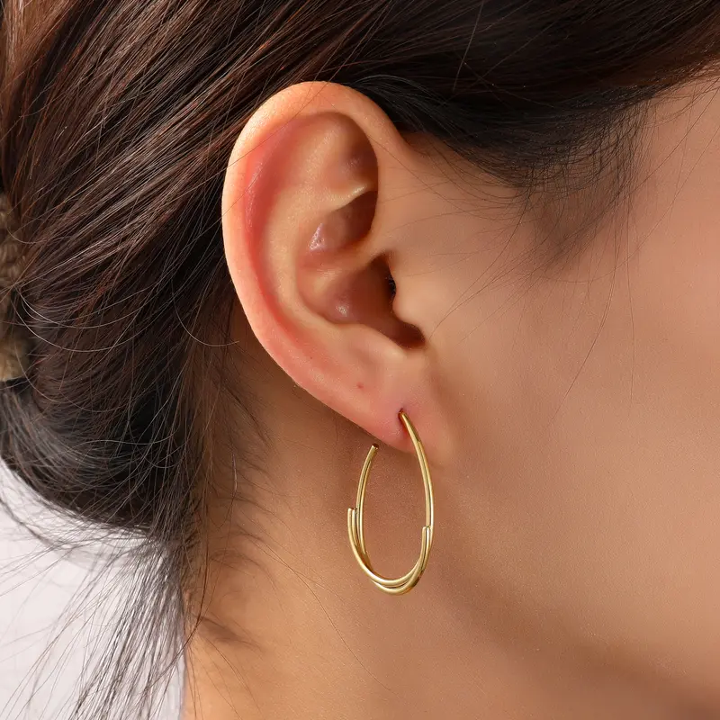 Go Dutch Label Oorknoppen Thin Oval Hoop
