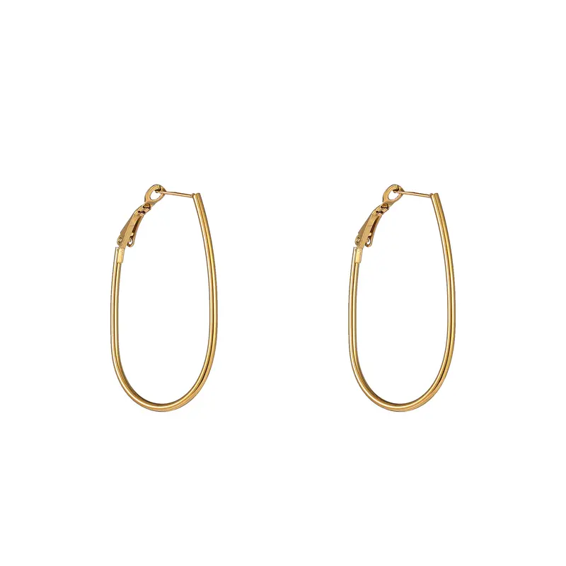 Go Dutch Label Oorringen Fine Oval Hoop - 30mm