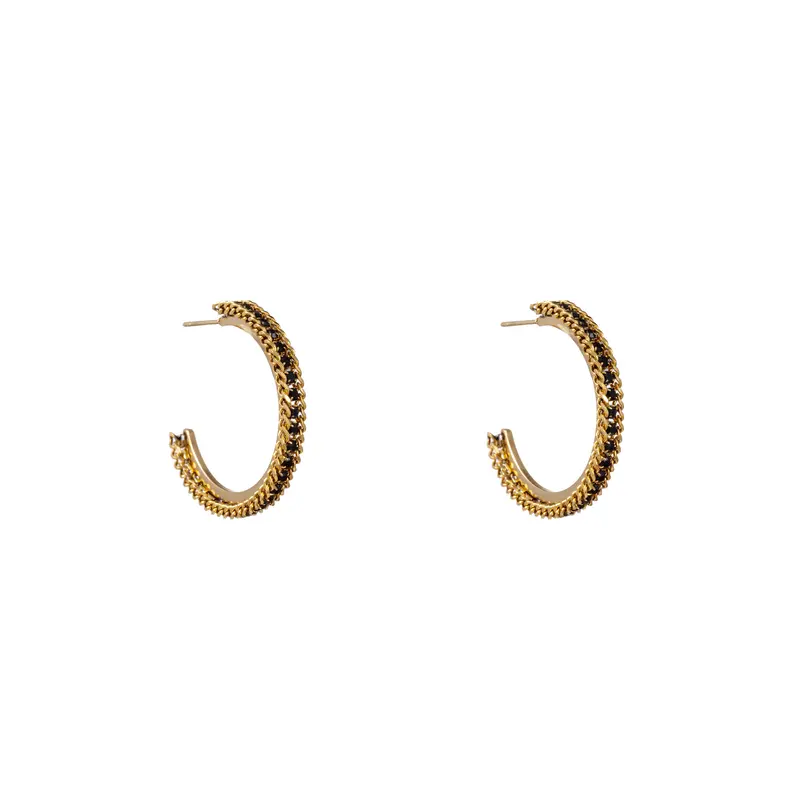 Go Dutch Label Oorringen roped sparkle rondje