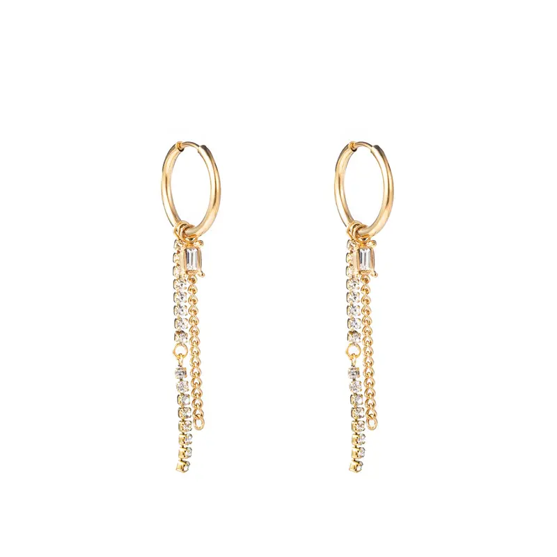 Go Dutch Label Oorringen strass ketting gekleurde steen