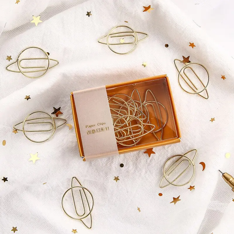 Gold Saturn Paperclips