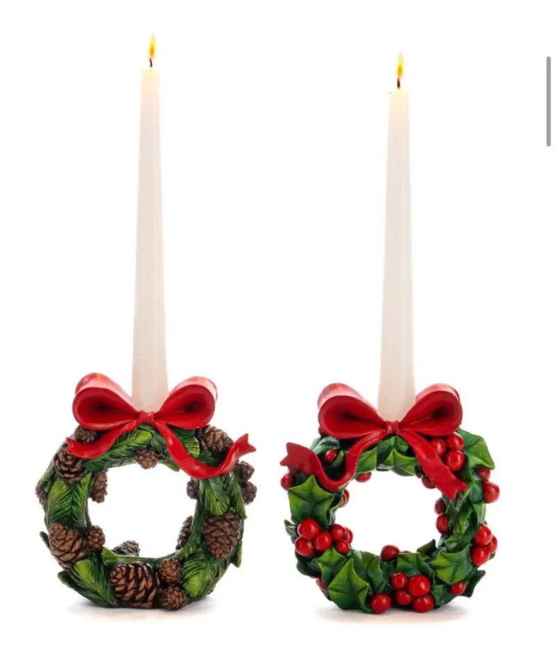 Goodwill M&G Luxe Kerstkrans Kandelaars – Set van 2 – 14,5 cm